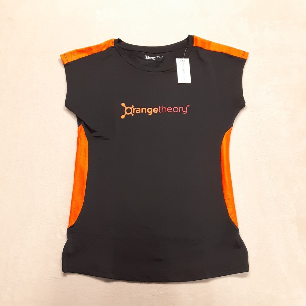 Orange Theory Fitness Womens SS Mesh Panel Coach T-Shirt Large Black